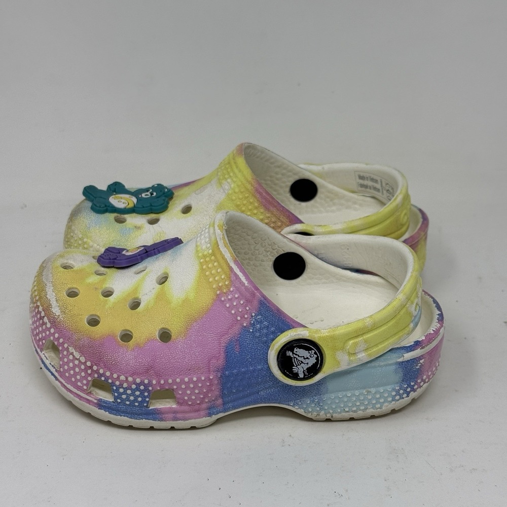 Crocs Unisex Child Classic Clogs Tie Dye Slip On Slides Toddler Kids Size C7